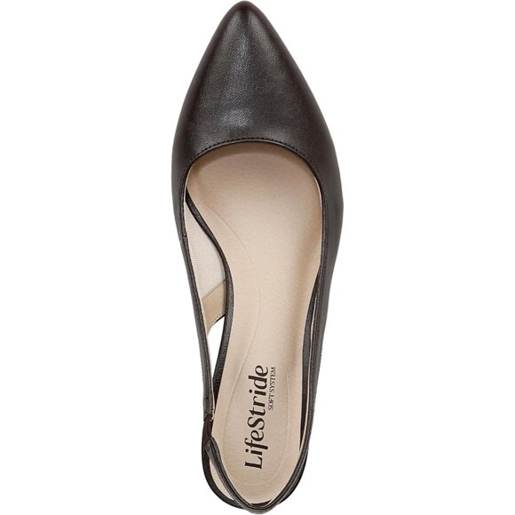 LifeStride Womens Dark Chocolate Polyurethane (PU) Slingback Kitten Heel Pump - Picture 5 of 9